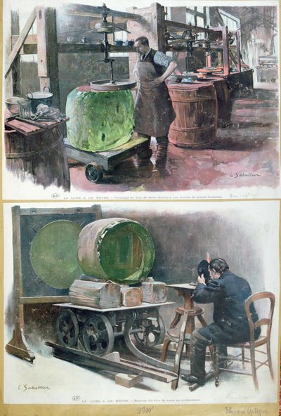 صنع الزجاج لعدسة بصرية 1900 بواسطة لويس ريمي ساباتييه